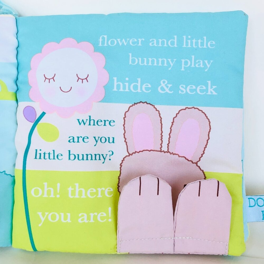 New w/ Tag-Douglas Baby Soft Plush Activity Book - Playtime With Little Bunny - Picture 11 of 15